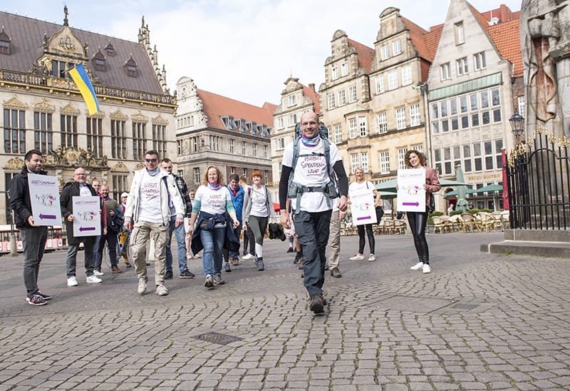 Start auf dem Bremer Marktplatz zum HUBIT Spendenlauf