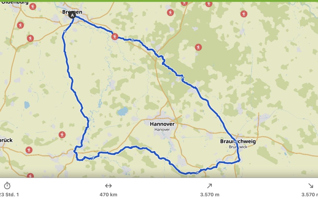 Tourplanung HUBIT Spendenlauf 2023 (Bremen-Harz-Weserbergland)